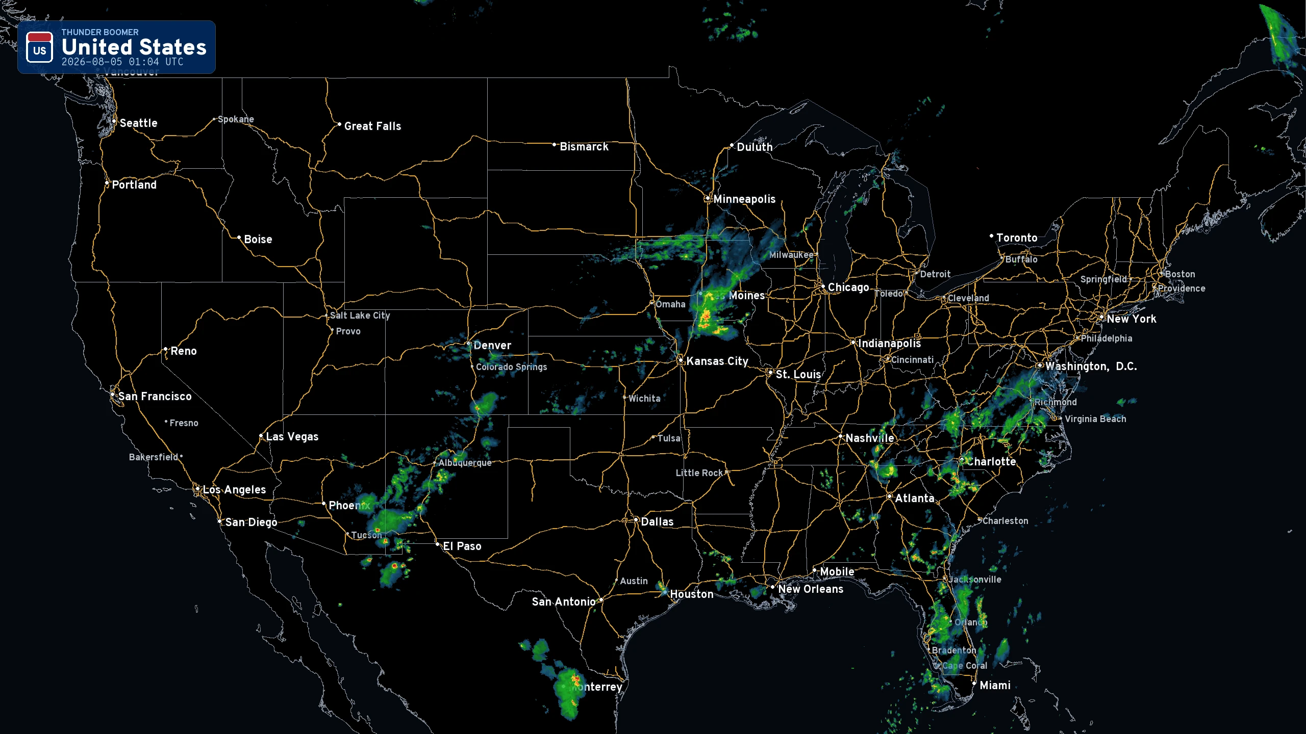 Live MRMS composite reflectivity over the continental United States